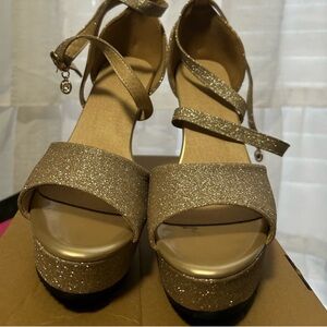 Gold heels brand new